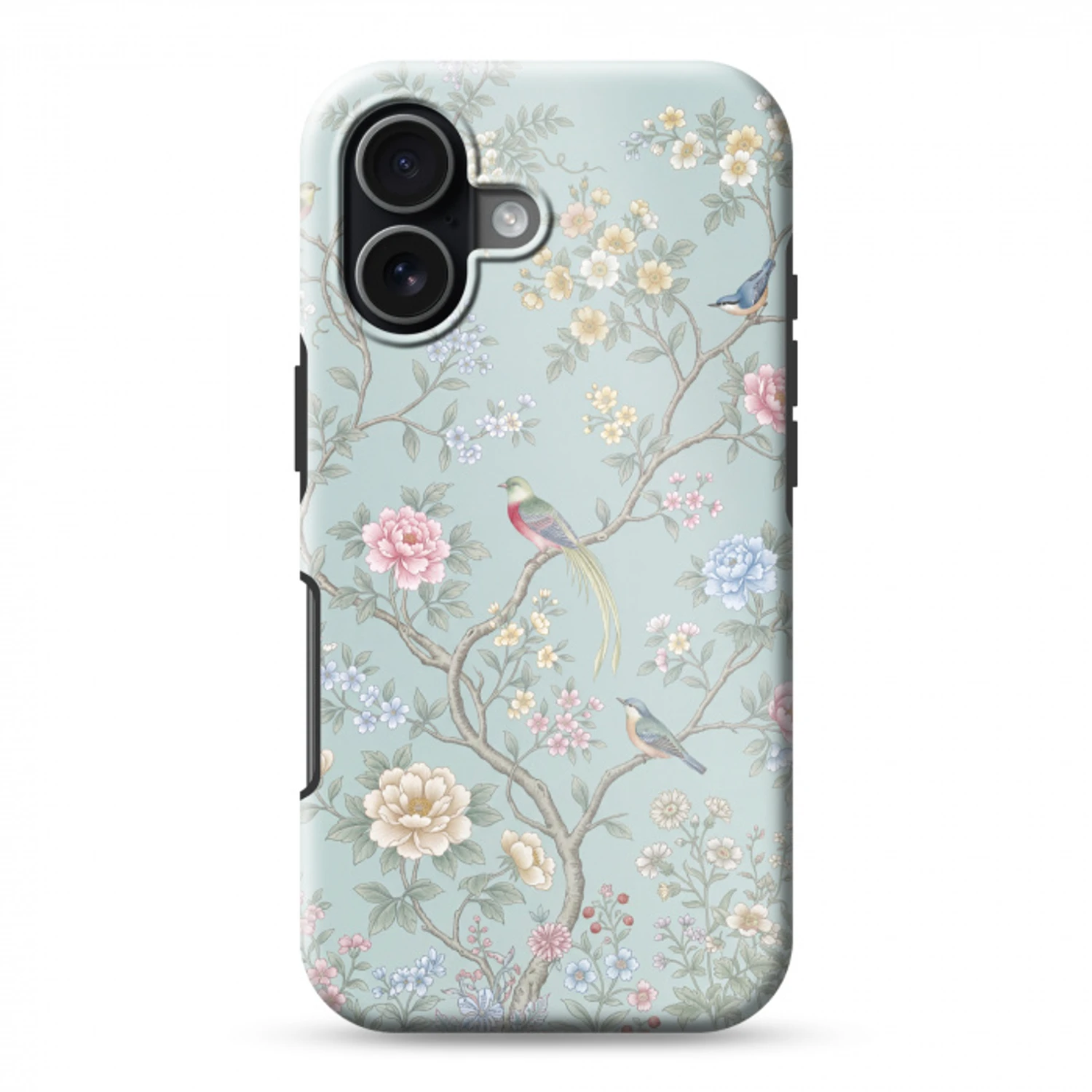 Vogel - Bloemen - Kleurrijk Toughcase MagSafe Apple iPhone 17 klein -3d