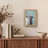 Schotse hooglander - Zwart wit - Patroon - Driehoek Light Box met kabel (Tafellamp) klein -sfeer2