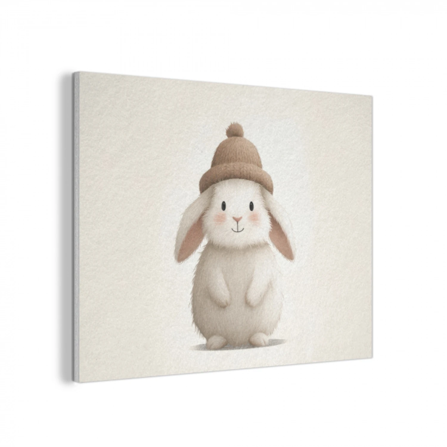Konijn - Muts - Oren - Beige PET vilt klein -3d