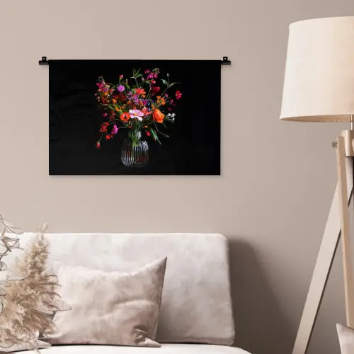 Boeket - Veldbloemen - Vaas Wandkleed katoen klein -sfeer4