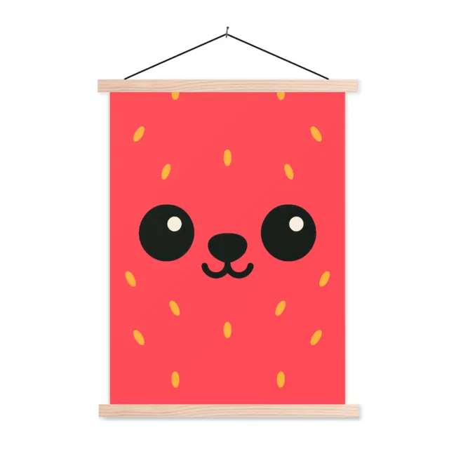 Hanging Poster - Cat - Strawberry - Cartoon
