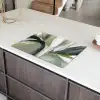 Natuur - Abstract - Groen - Penseelstreken Inductie beschermer vinyl 3mm klein -sfeer8