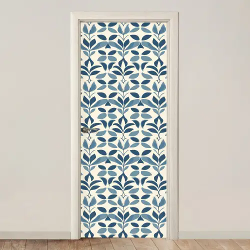 Flora - Modern - Blauw deurposter klein 289 -3d_beige