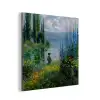 Bloemen - Meer - Bergen - Groen aluminium wit klein -3d