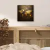 Wereldkaart - Goud - Roest aluminium wit klein -sfeer3