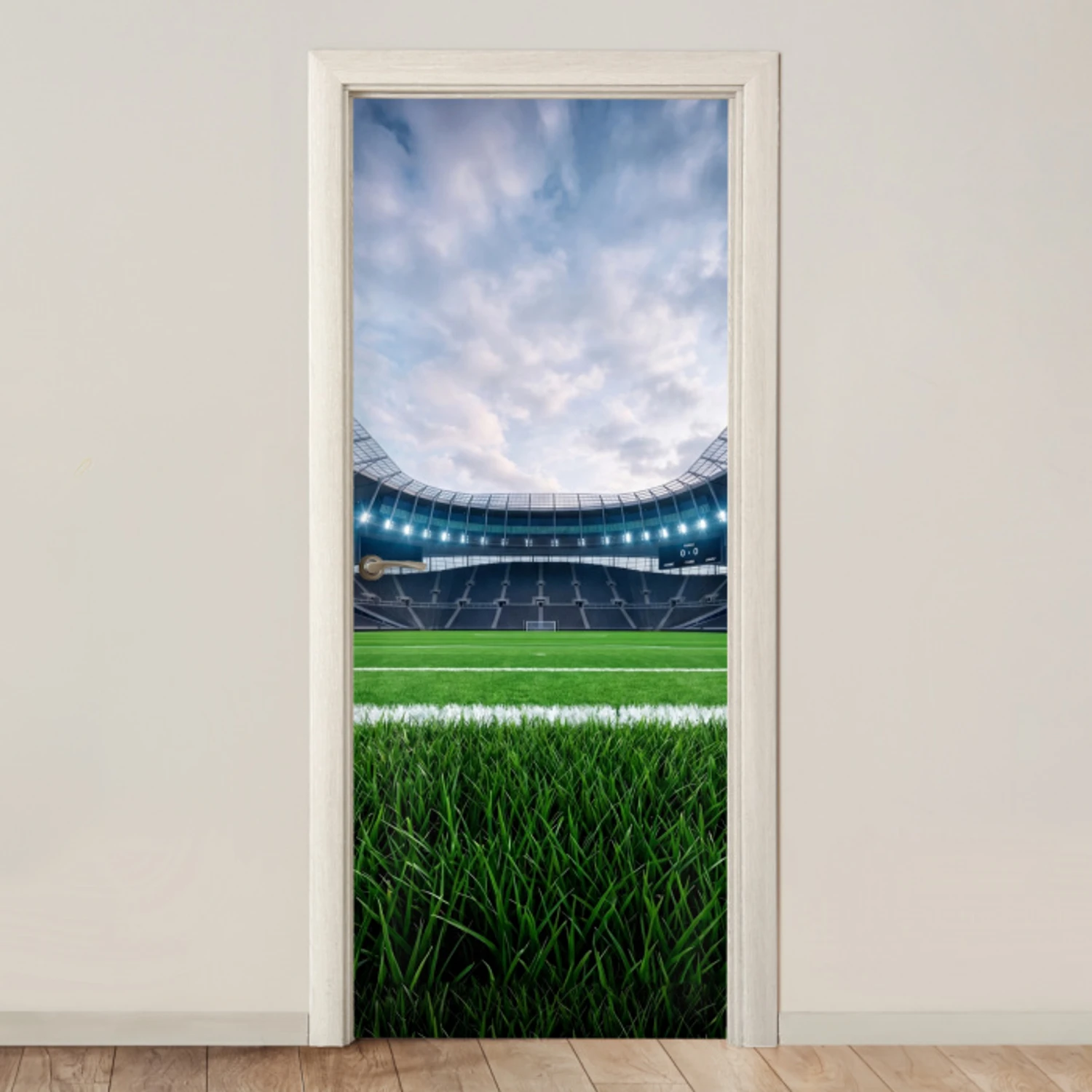 Voetbal - Stadion - Sport - Groen deurposter klein -3d_beige