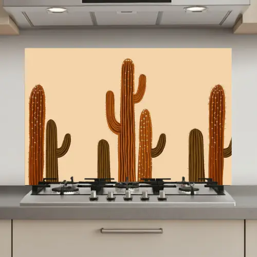 Cactus - Woestijn - Zand - Bruin keuken achterwand spatscherm klein -3d_website
