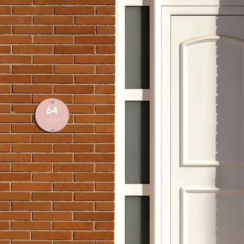 Effen roze - Modern Naambord Rond klein -sfeer3-rond-XS