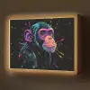 Aap - Verf - Neon - Kleur Light Box met batterij (Wandlamp) middel -z3d_website