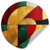 Abstract - Kerst - Goud - Rood - Groen Wandcirkel behangsticker klein -3d