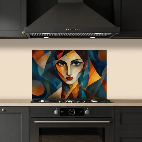 Portret - Abstract - Vormen keuken achterwand spatscherm klein -sfeer1