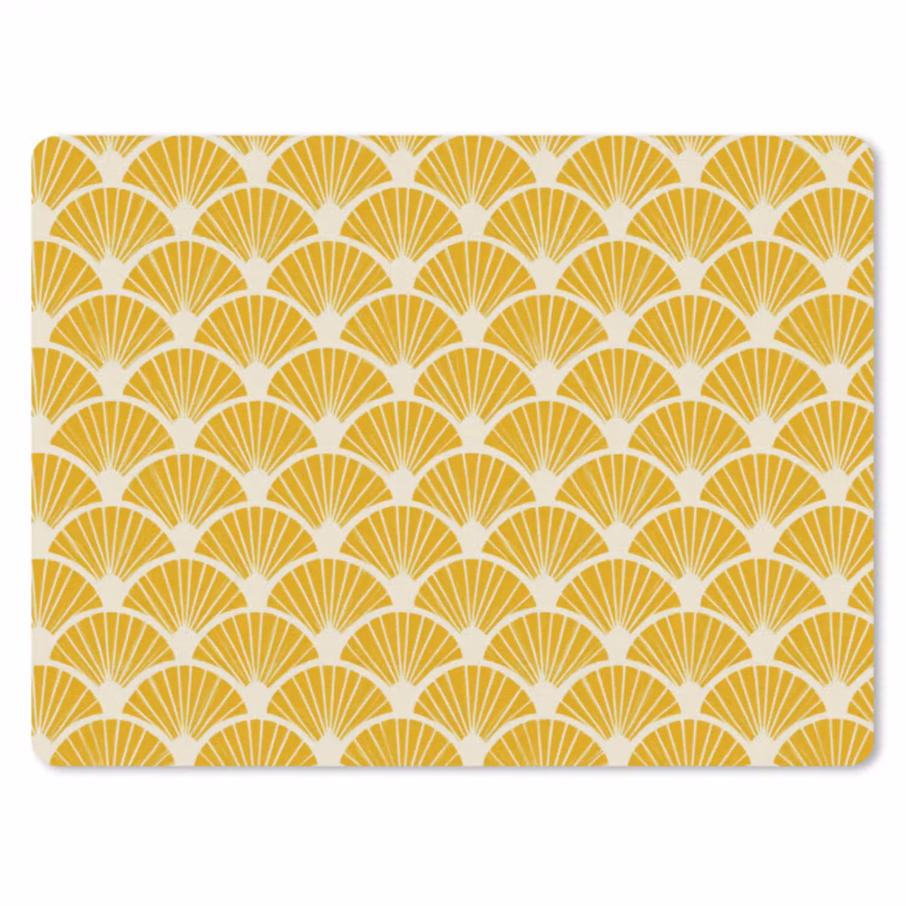 Waaiers - Art Deco - Retro - Okergeel muismat rubber klein 262 -3d