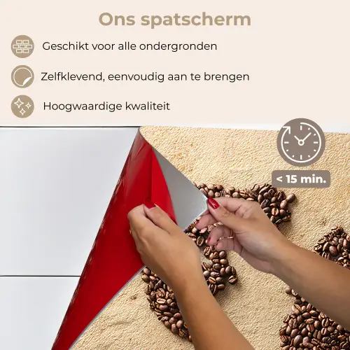 Wereldkaart - Zandkleur - Koffiebonen keuken achterwand spatscherm klein -spatscherm_NL