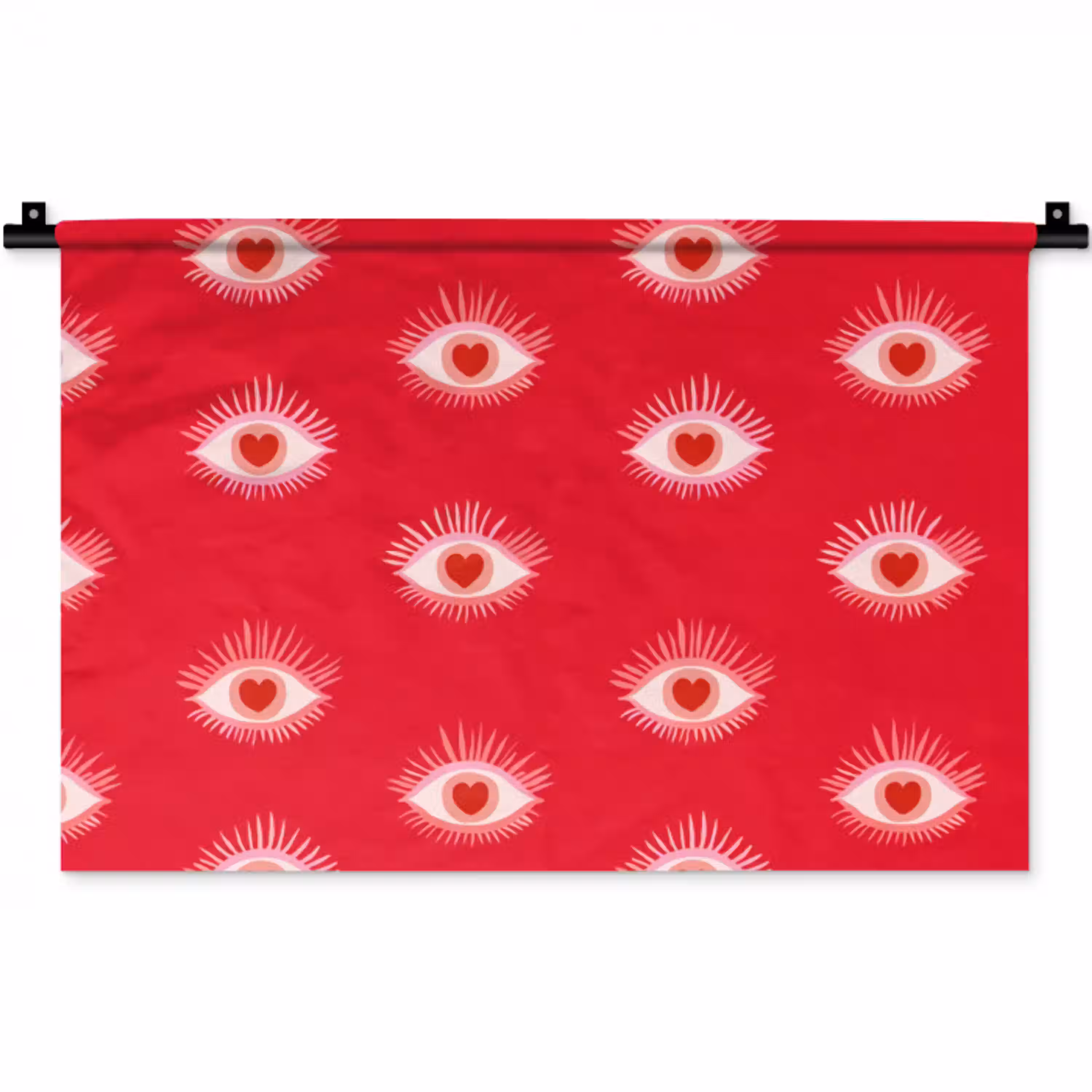 Ogen - Hart - Abstract - Rood - Roze Wandkleed katoen klein 269 -zz3d
