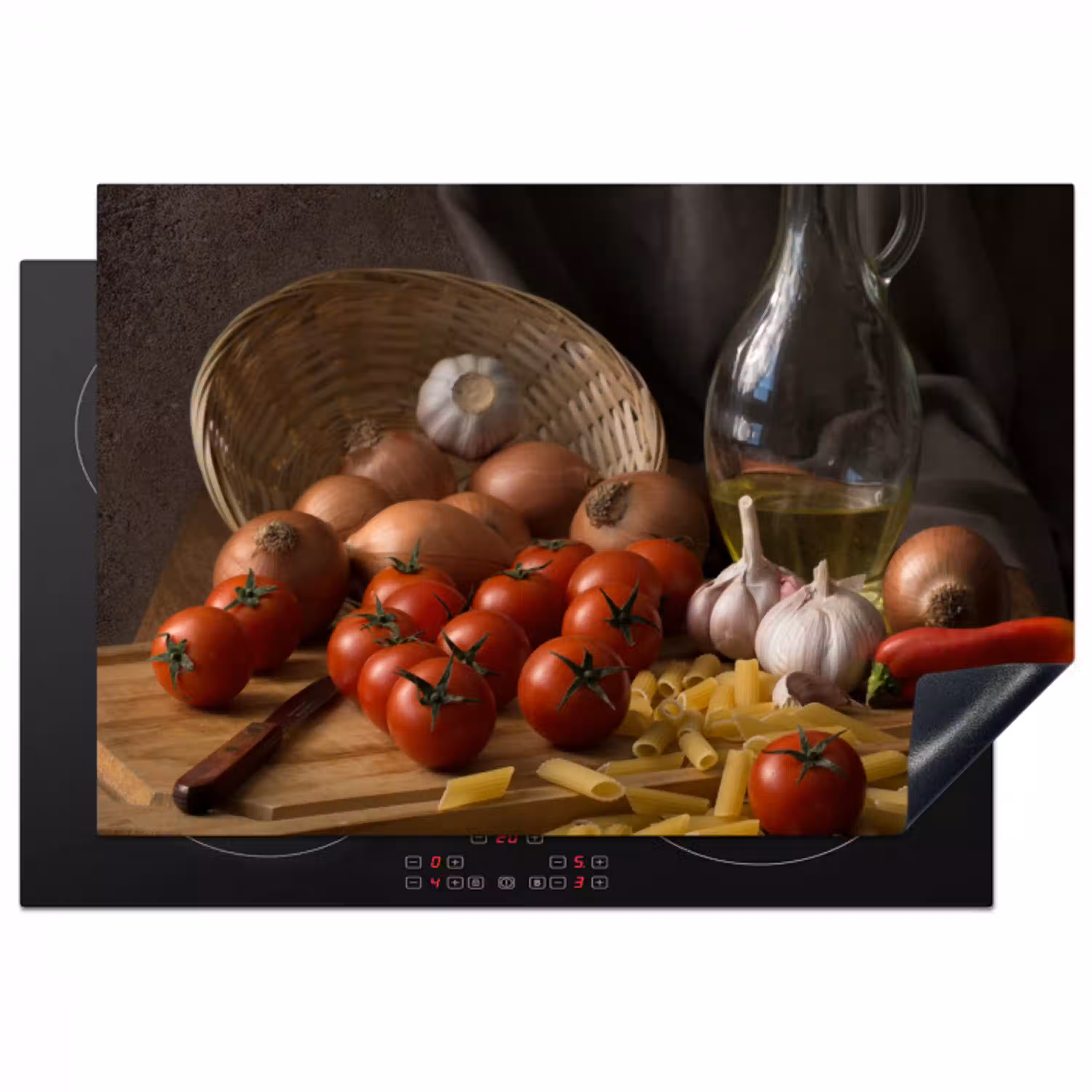Ingrediënten van de Mediterrane Keuken Inductie beschermer vinyl 3mm klein -3d