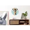 Giraffe - Illustratie - Bruin - Minimalistisch Wandcirkel aluminium klein -kantoor