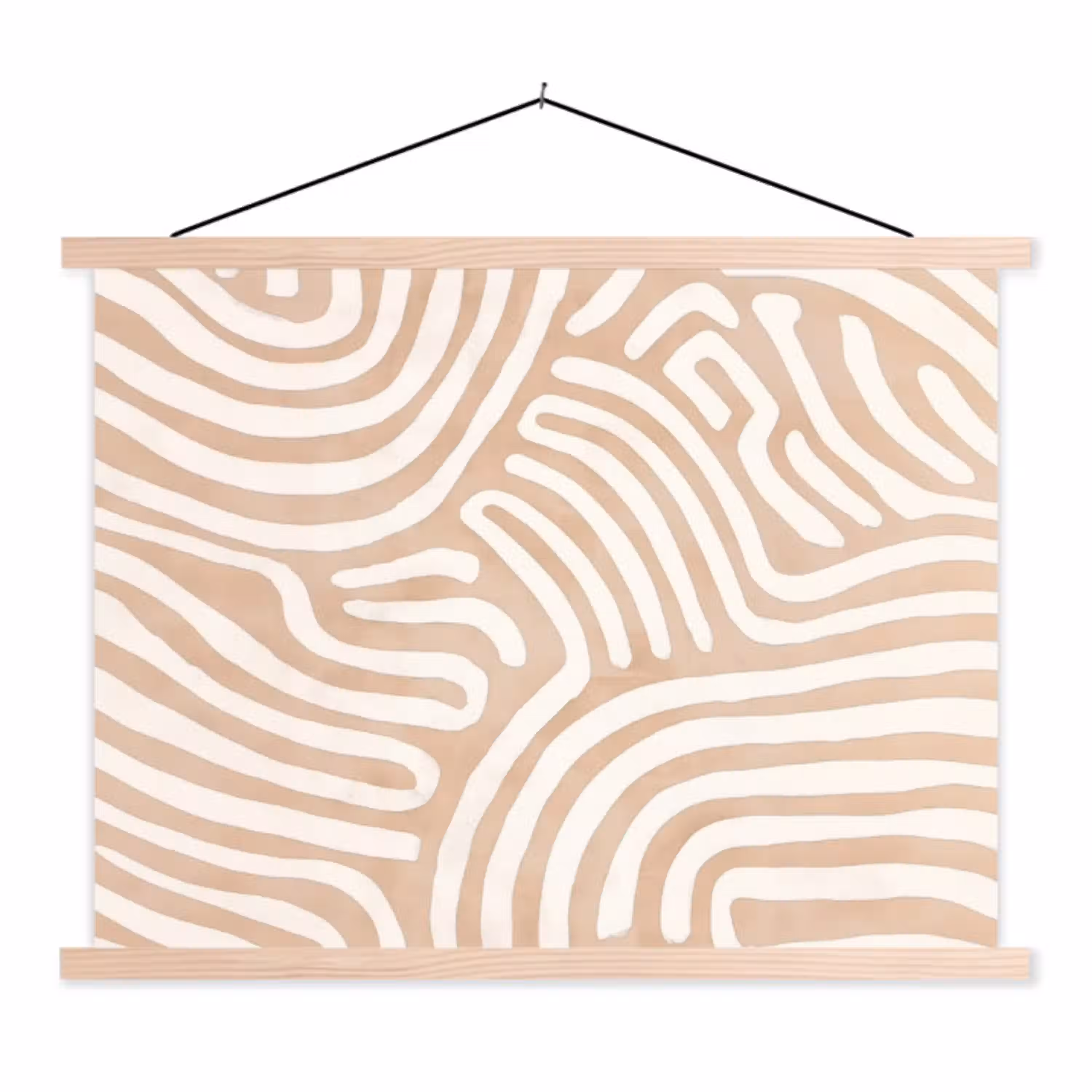Beige - Aardspatroon textielposter latten blank klein -3d