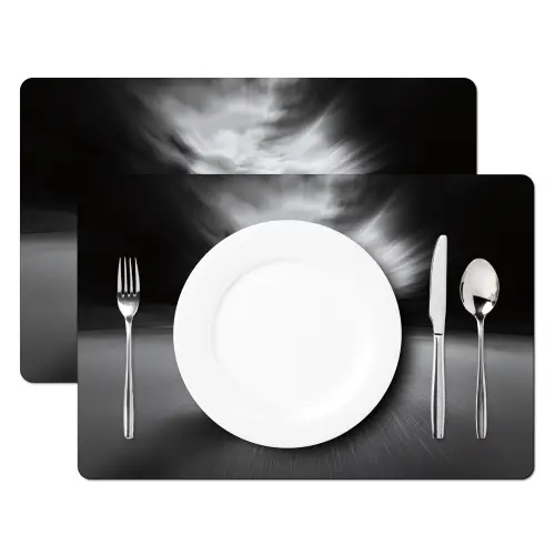 Golfbal - Wazig - Zwart Placemat vinyl groot -zzsfeer2_Kitchenyeah-website