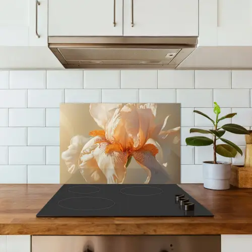 Close up - Oranje - Iris keuken achterwand spatscherm klein -sfeer2