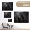 Portret - Paard - Zwart tuinposter los doek klein -Xsfeer9_DE