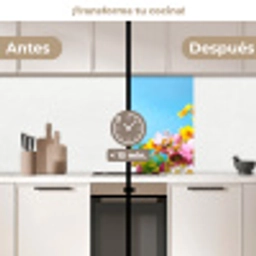 Bloemen - Kleurrijk - Blauw - Natuur keuken achterwand 2 middel -voor-na2_ES