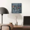 Wereldkaart - Denim - Textiel aluminium wit klein -sfeer5