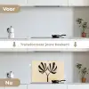 Bladeren - Gestreept - Stengel - Beige keuken achterwand spatscherm klein -voor_na_NL