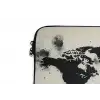Wereldkaart - Zwart - Inkt laptophoes neopreen klein -detail