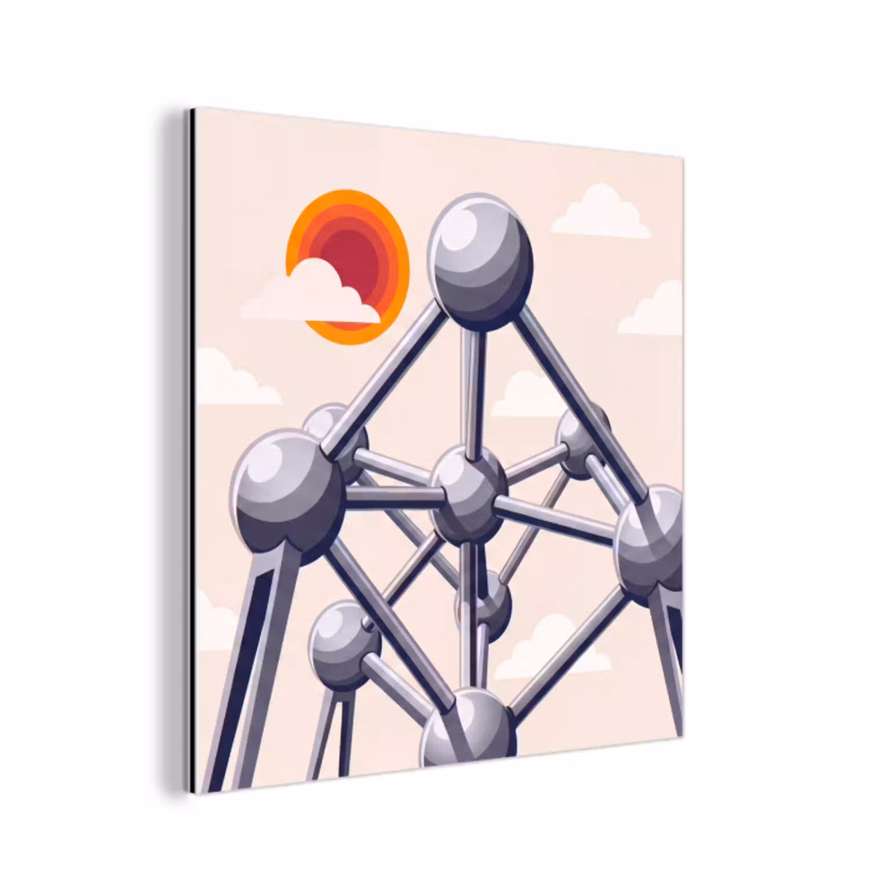Architectuur - Geometrie - Stad - Modern - Grijs aluminium wit klein -3d