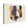 Abstract - Overlappende gezichten - Paars - Donkergroen canvas 2cm klein -z3d
