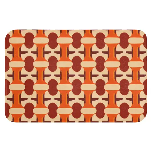 Geometrisch - Retro - Oranje Badmat klein 997 -3d