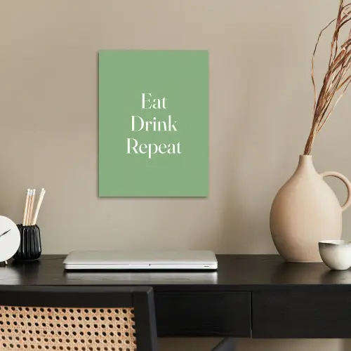 Eten - Drinken - Tekst - Mintgroen poster papier klein -sfeer1