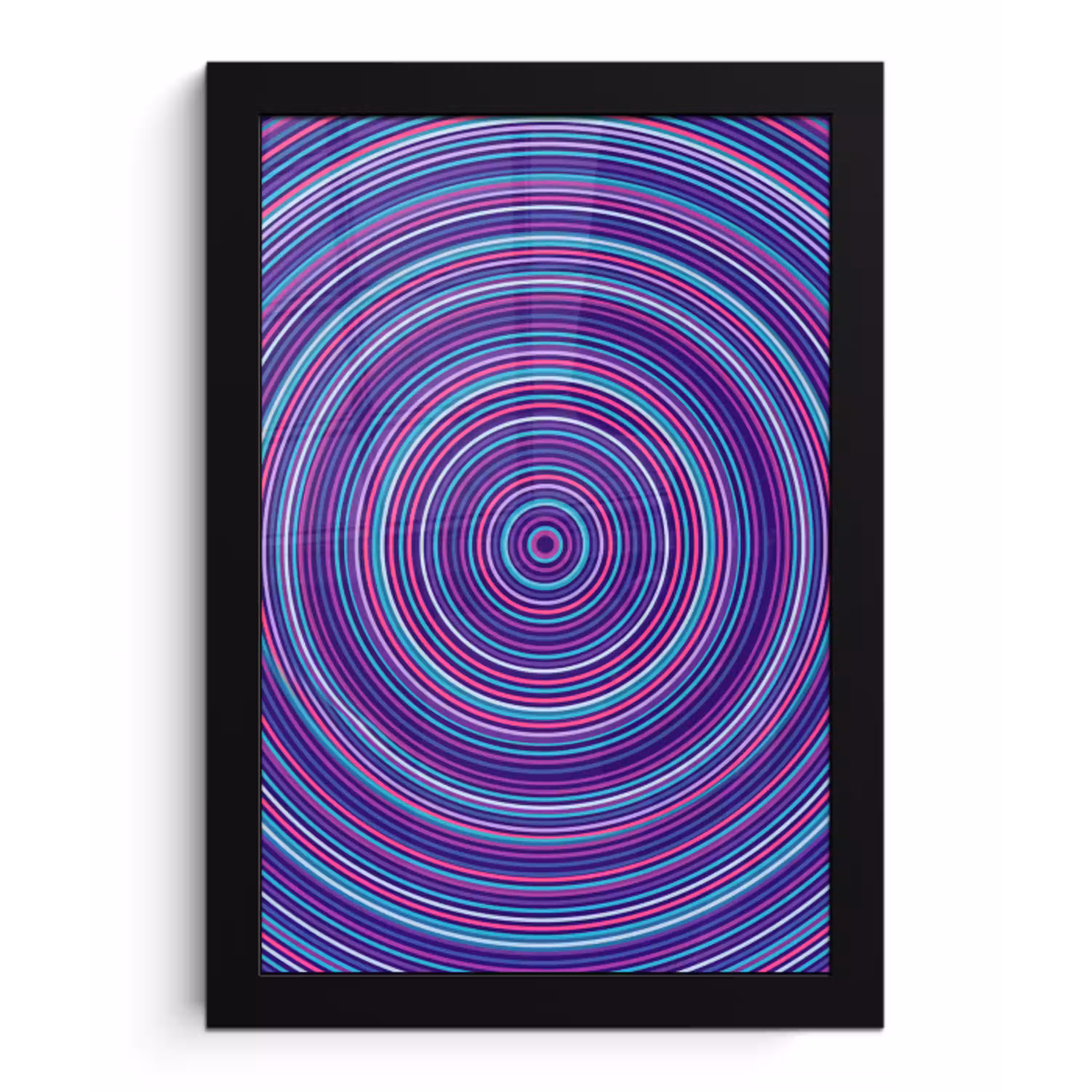 Abstract - Cirkels - Kleurrijk fotolijst zwart zonder passe partout klein -3d