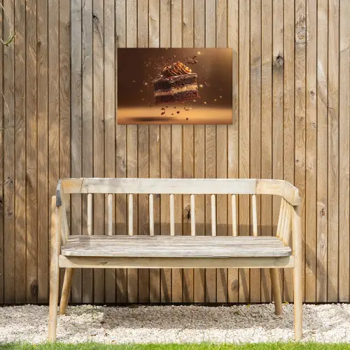 Taart - Chocolade - Eten - Brownie Tuinposter op houten frame 2 cm dik klein -sfeer4
