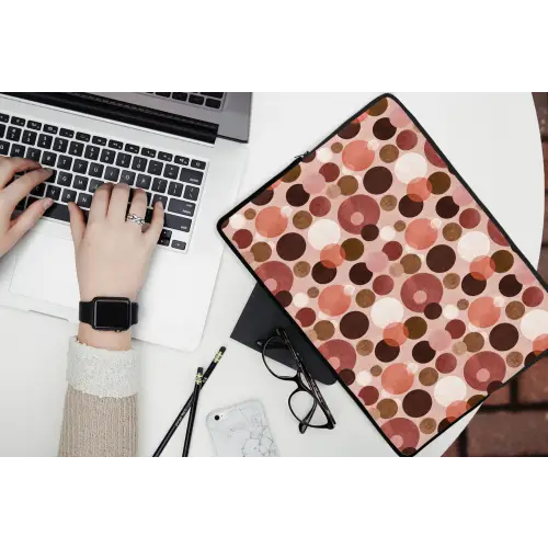 Cirkels - Modern - Kleurrijk laptophoes neopreen klein 279 -bureau