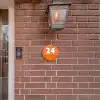 Oranje - Blokjes - Klassiek Naambord Rond klein -sfeer7-rond-XS