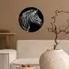 Zebra - Zwart - Wit - Portret - Dieren Wandcirkel behangsticker klein -sfeer1