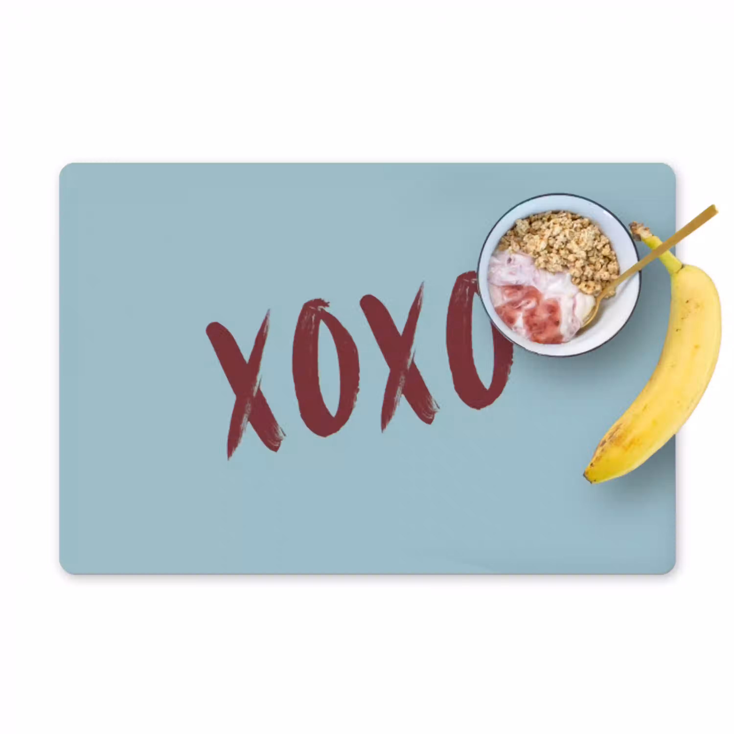 XOXO - Blauw - Rood Placemat vinyl groot -zzzproduct_Kitchenyeah-website