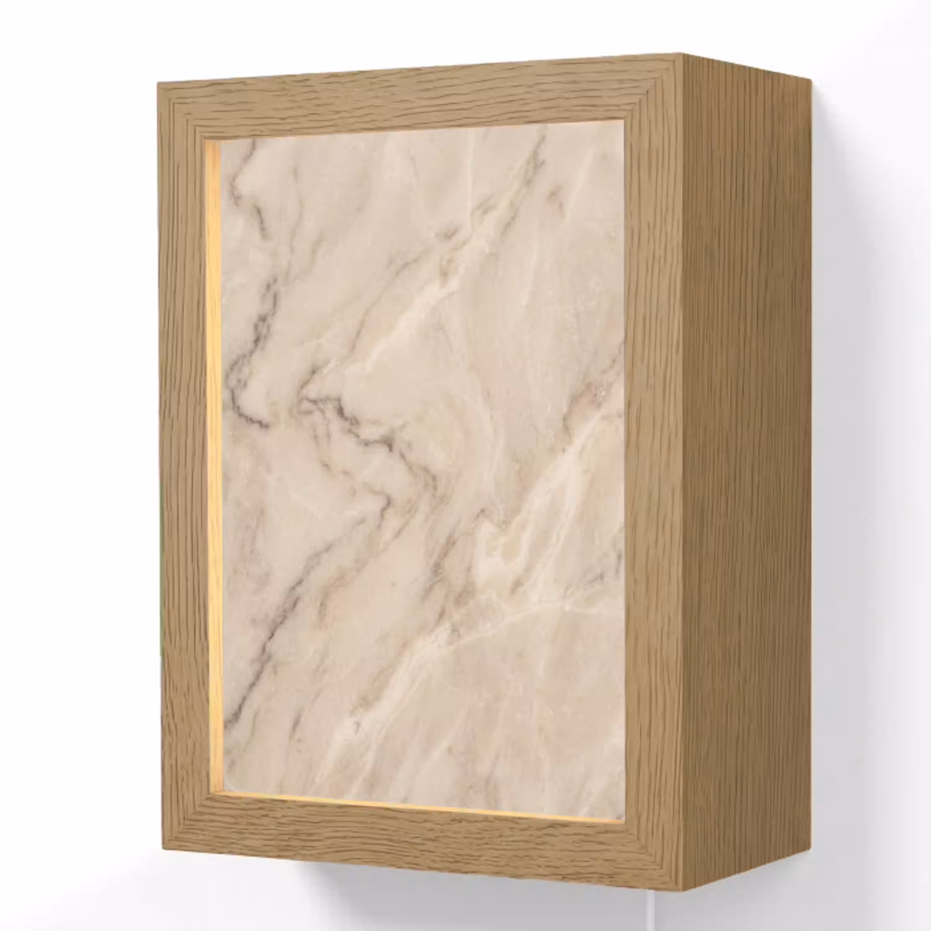 Marmer - Patroon - Abstract - Modern - Beige Light Box met kabel (Wandlamp) klein -3d