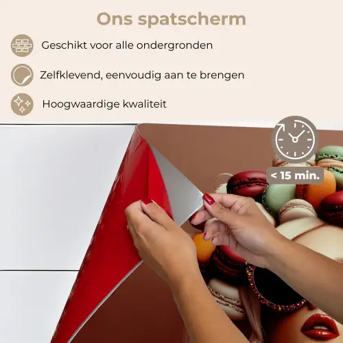 Vrouw - Macarons - Bril keuken achterwand spatscherm klein -spatscherm_NL