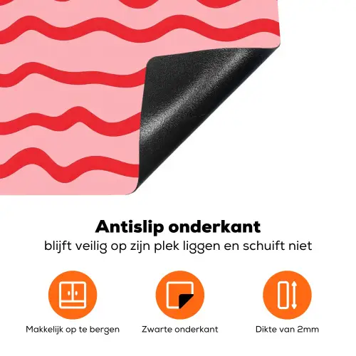 Speels - Patroon - Rood Inductie beschermer vinyl 3mm klein 276 -zzzzzzz-td-onderkant