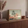 Nachtlandschap - Kamelen - Sterren - zandduinden Light Box met batterij (Wandlamp) middel -sfeer2