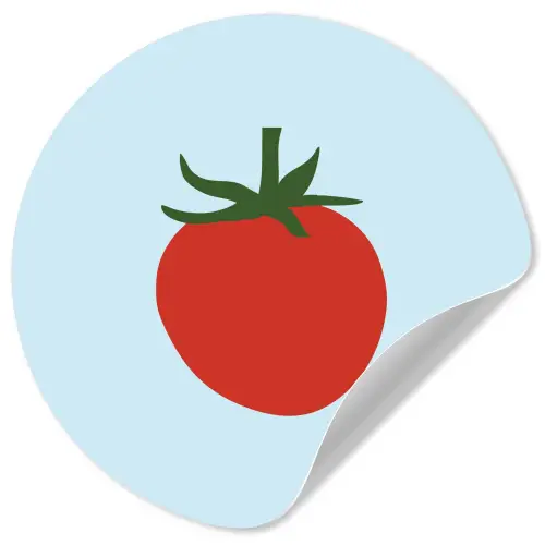 Rood - Tomaat - Groente Wandcirkel behangsticker klein -3d