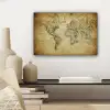 Wereldkaart - Vintage - Antiek - Bruin - Papier canvas 2cm klein -sfeer6
