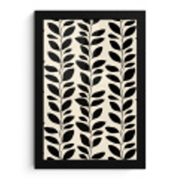 Botanisch - Dessin - Zwart - Beige fotolijst zwart zonder passe partout klein 224 -3d