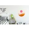 Zon - Heuvels - Abstract - Roze Wandcirkel aluminium klein -kinderkamer