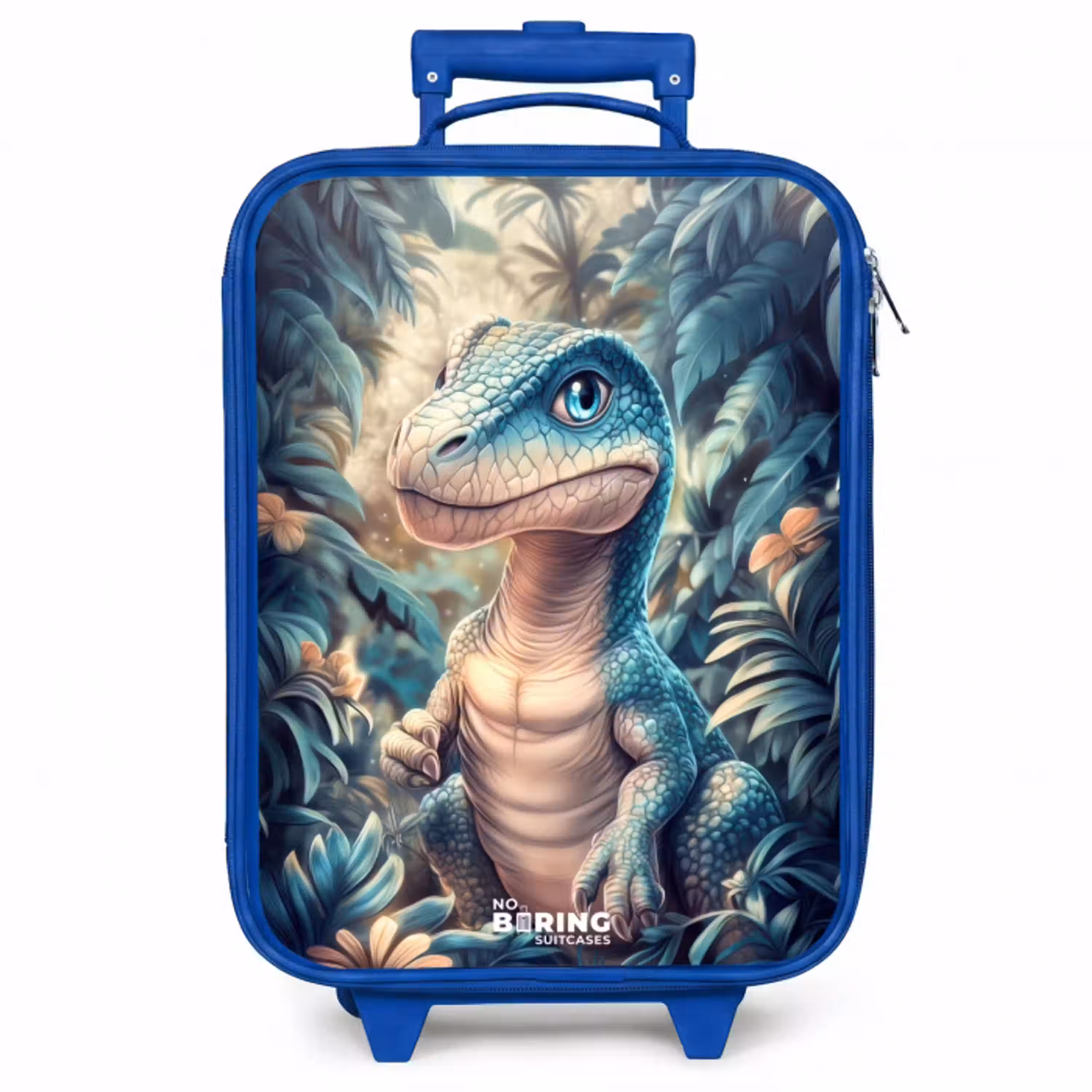 Dino in mystieke jungle met maanlicht Kinderkoffer - Blauw klein -zzz_website3d