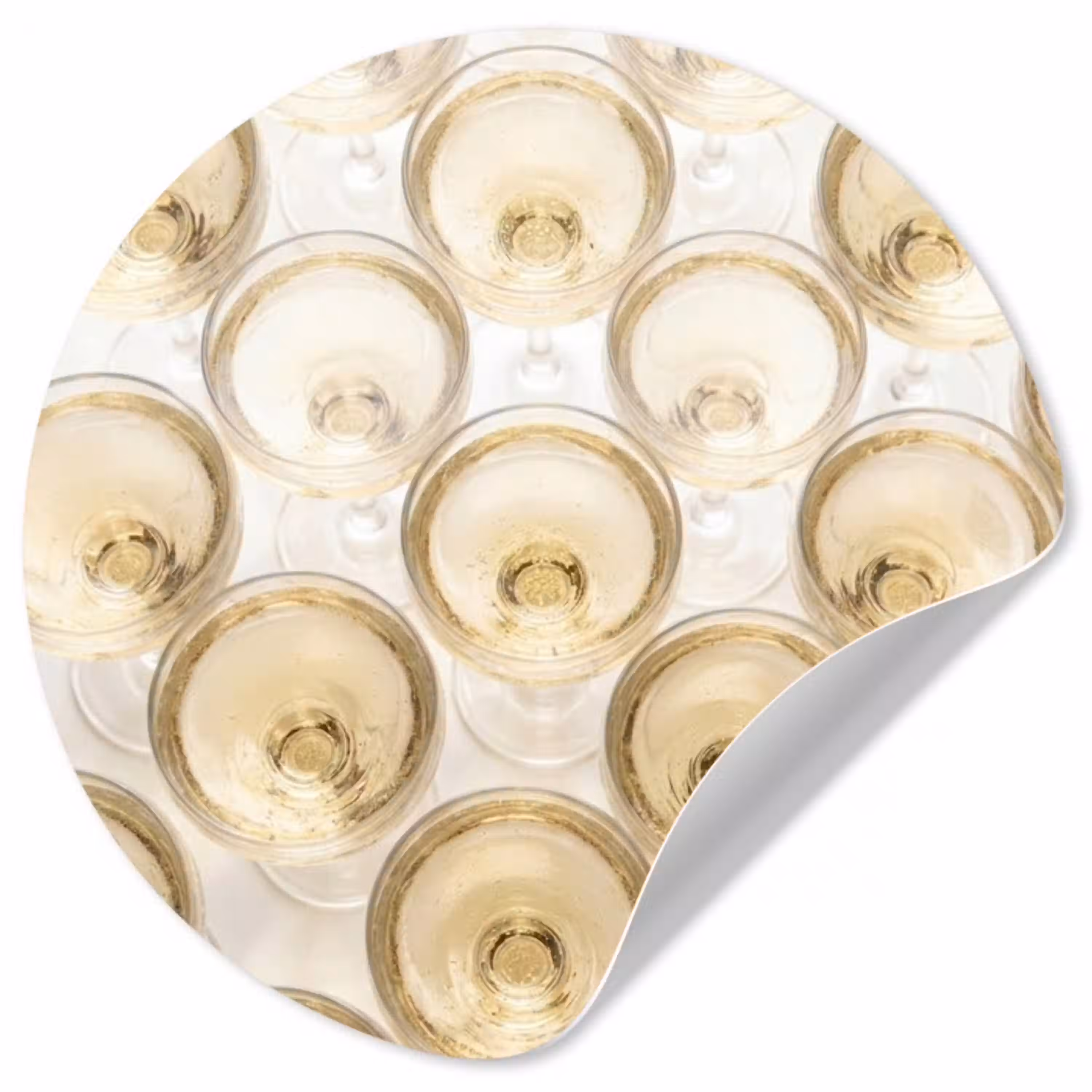 Drank - Glazen - Feest - Goud Wandcirkel behangsticker klein -3d