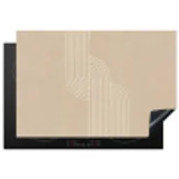 Parallelle lijnen - Lichte textuur - Beige Inductie beschermer vinyl 3mm klein -3d