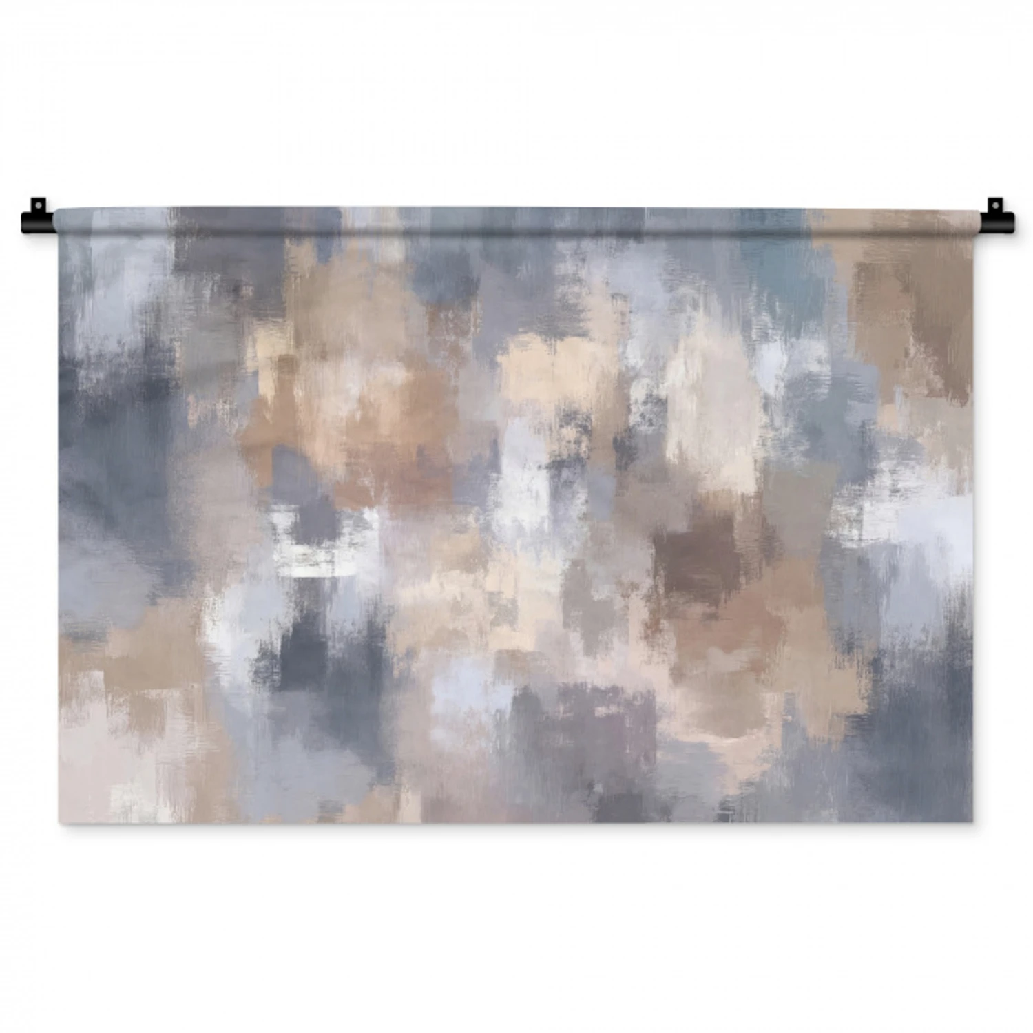Penseelstreken - Schilderij - Beige Wandkleed katoen middel -zz3d